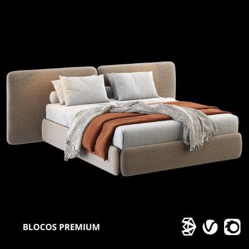 bloco cama 3ds max